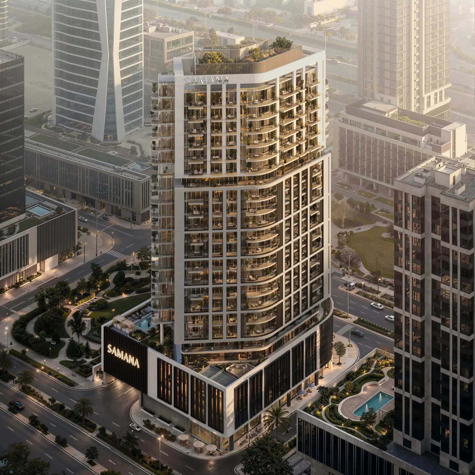 Samana Downtown One - Exterior Facade | Samana Developers