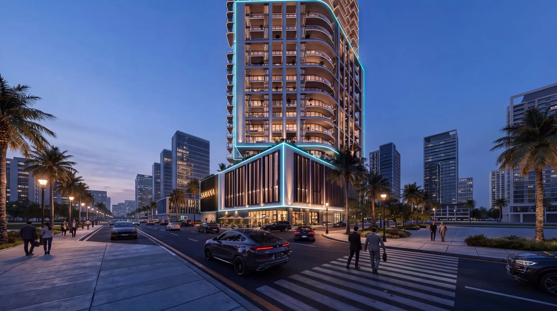 Samana Downtown One - Exterior Facade | Samana Developers