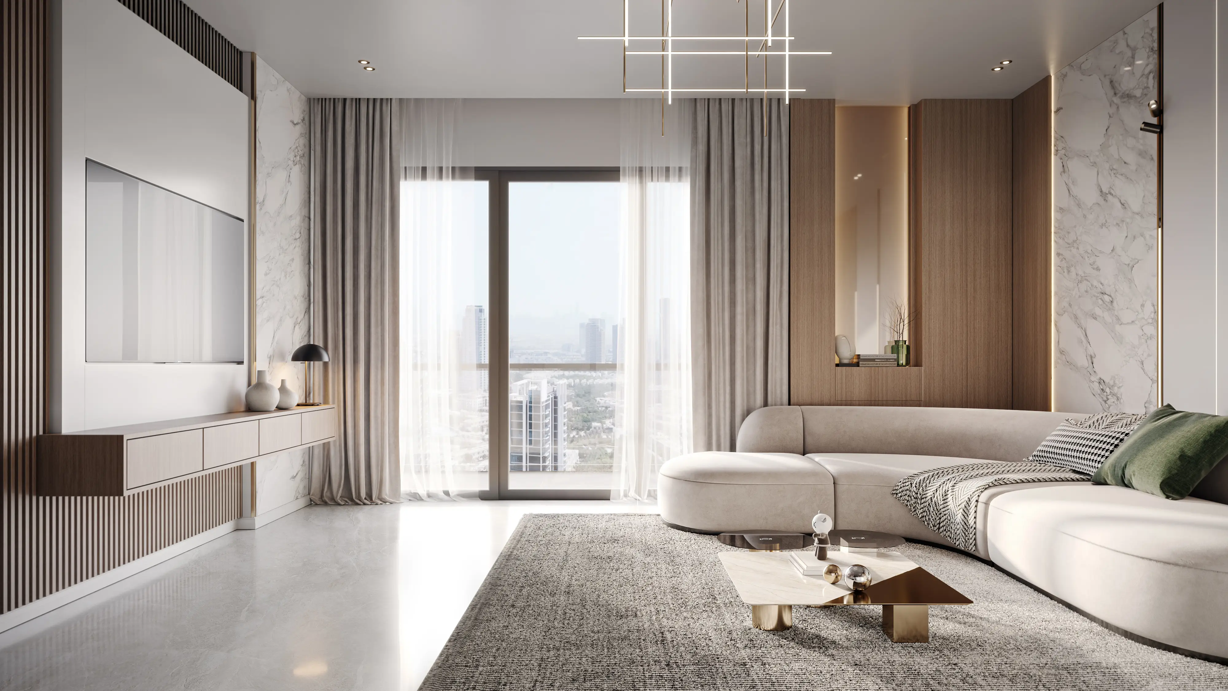 Binghatti Onyx - Living Room Interior | Binghatti Developers