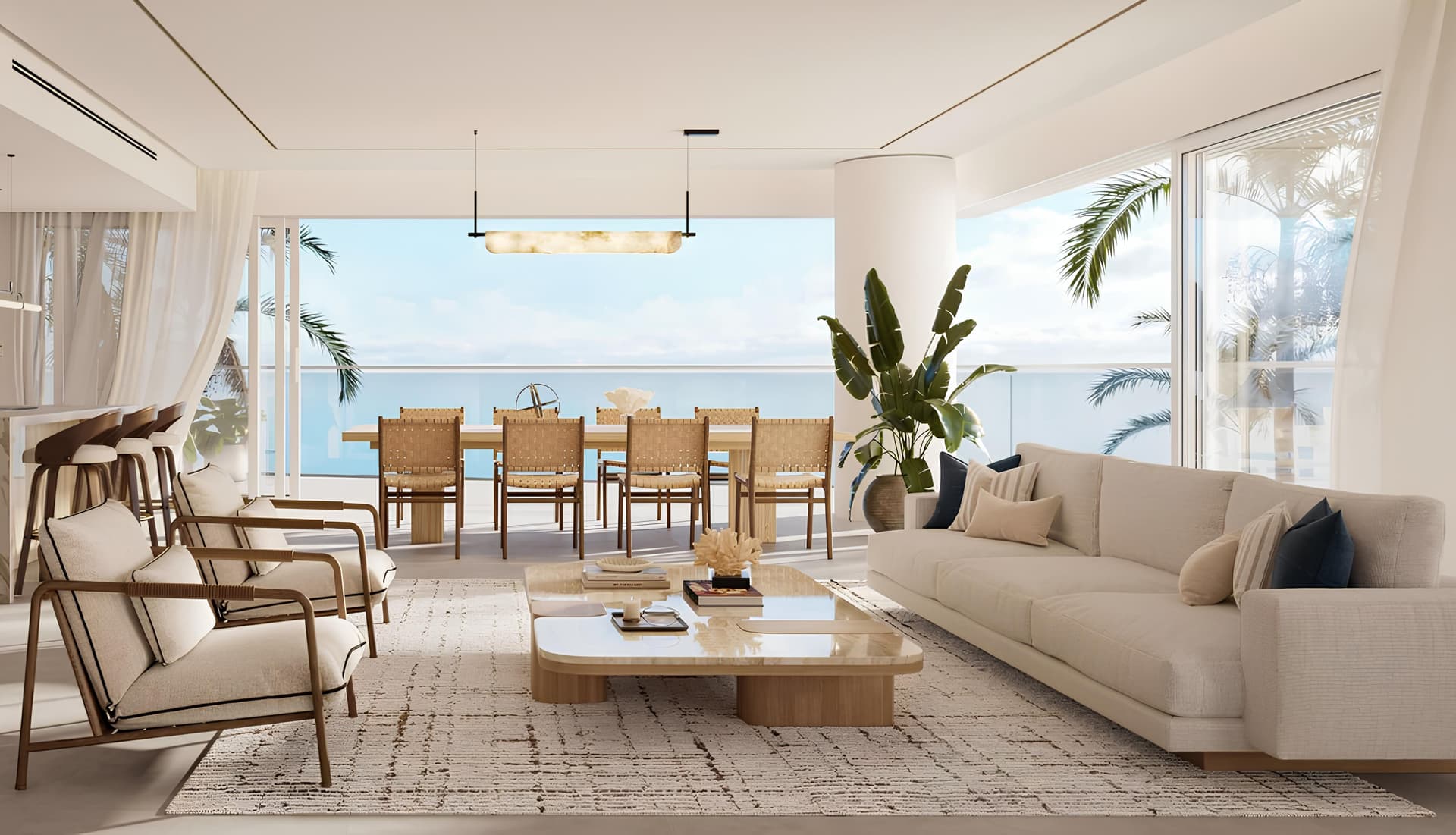 Fahid Beach Residences - Living Room Interior | Aldar Properties