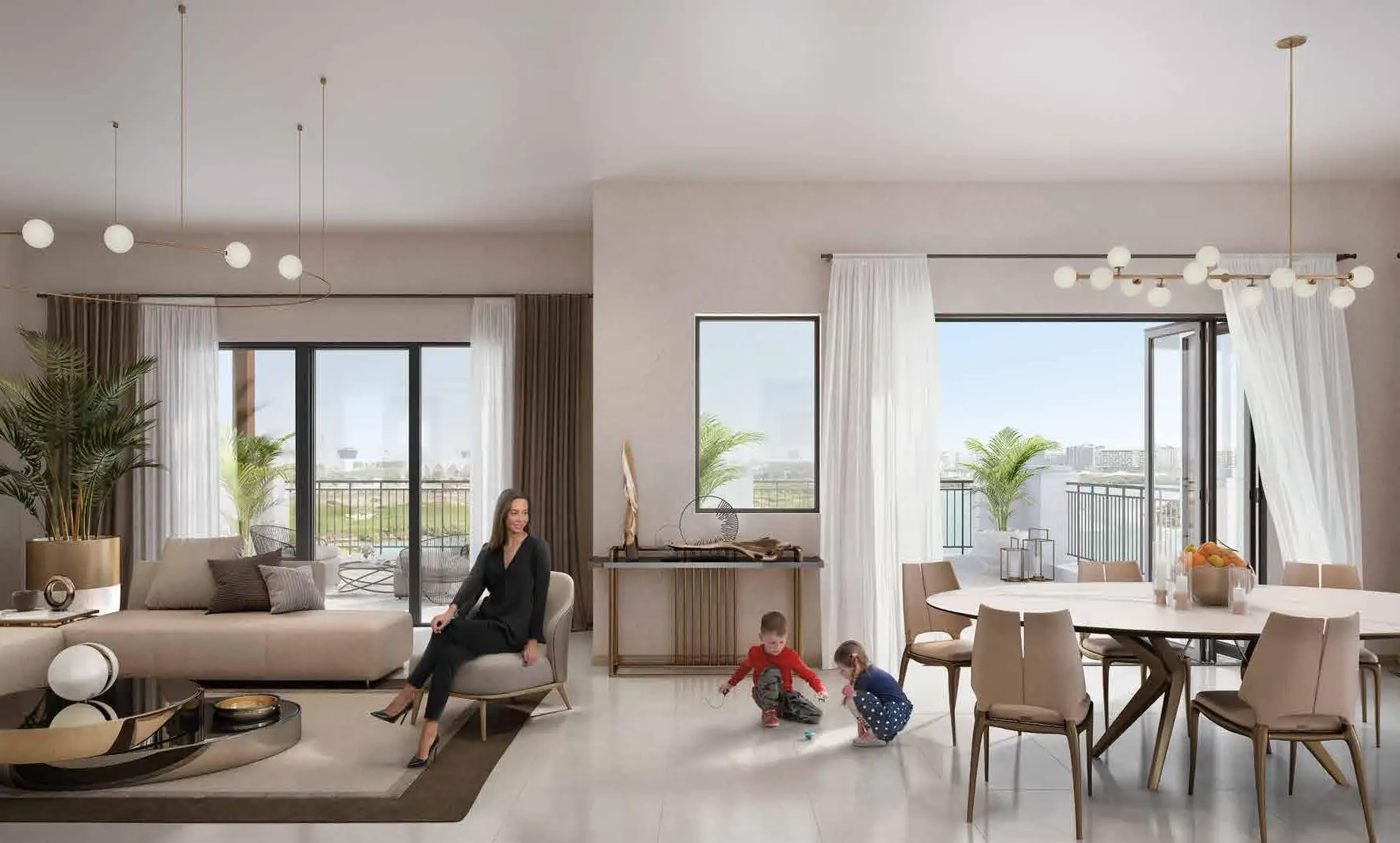 Yas Golf Collection - Living Room Interior | Aldar Properties