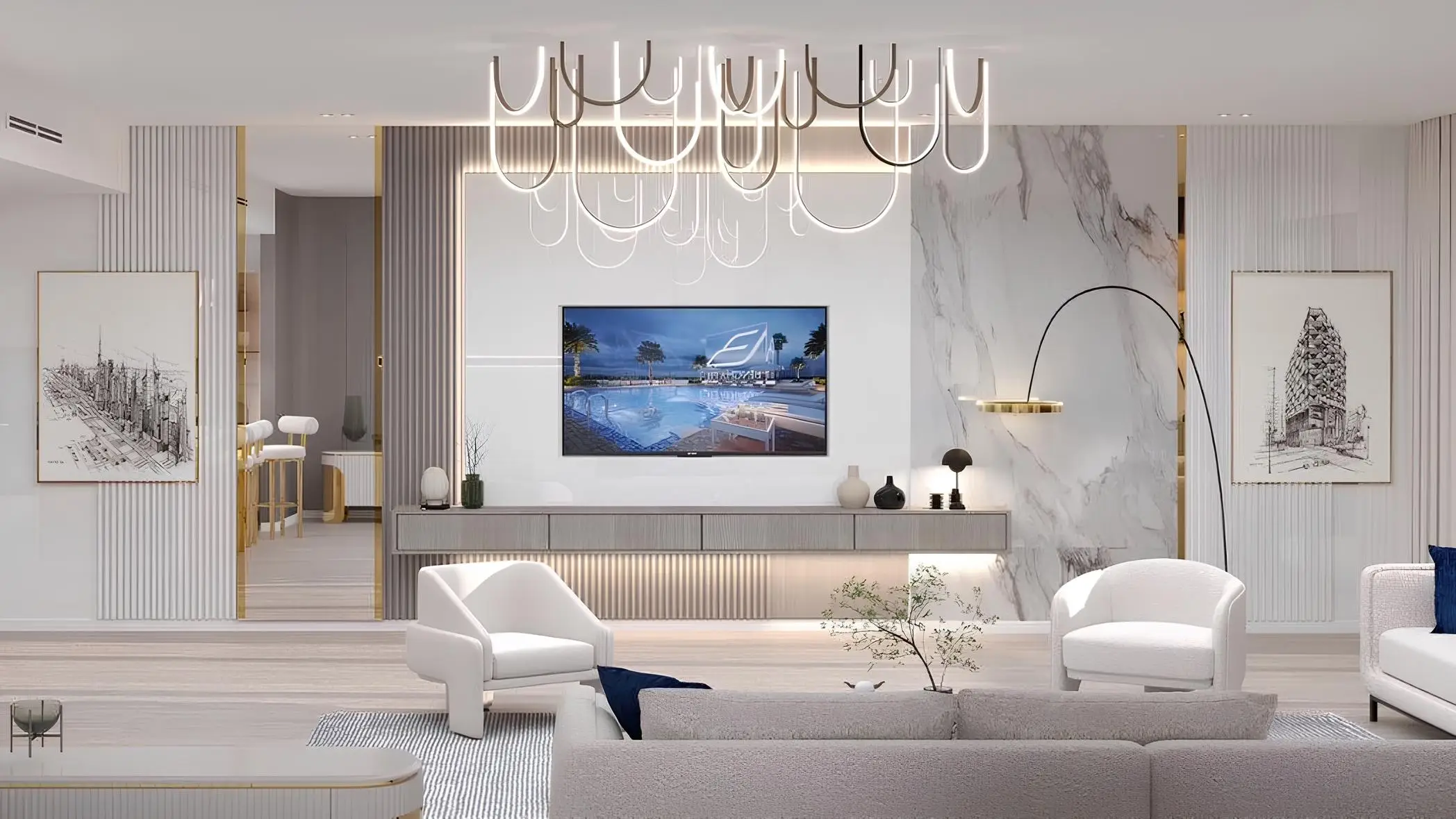 Binghatti House - Living Room Interior | Binghatti Developers