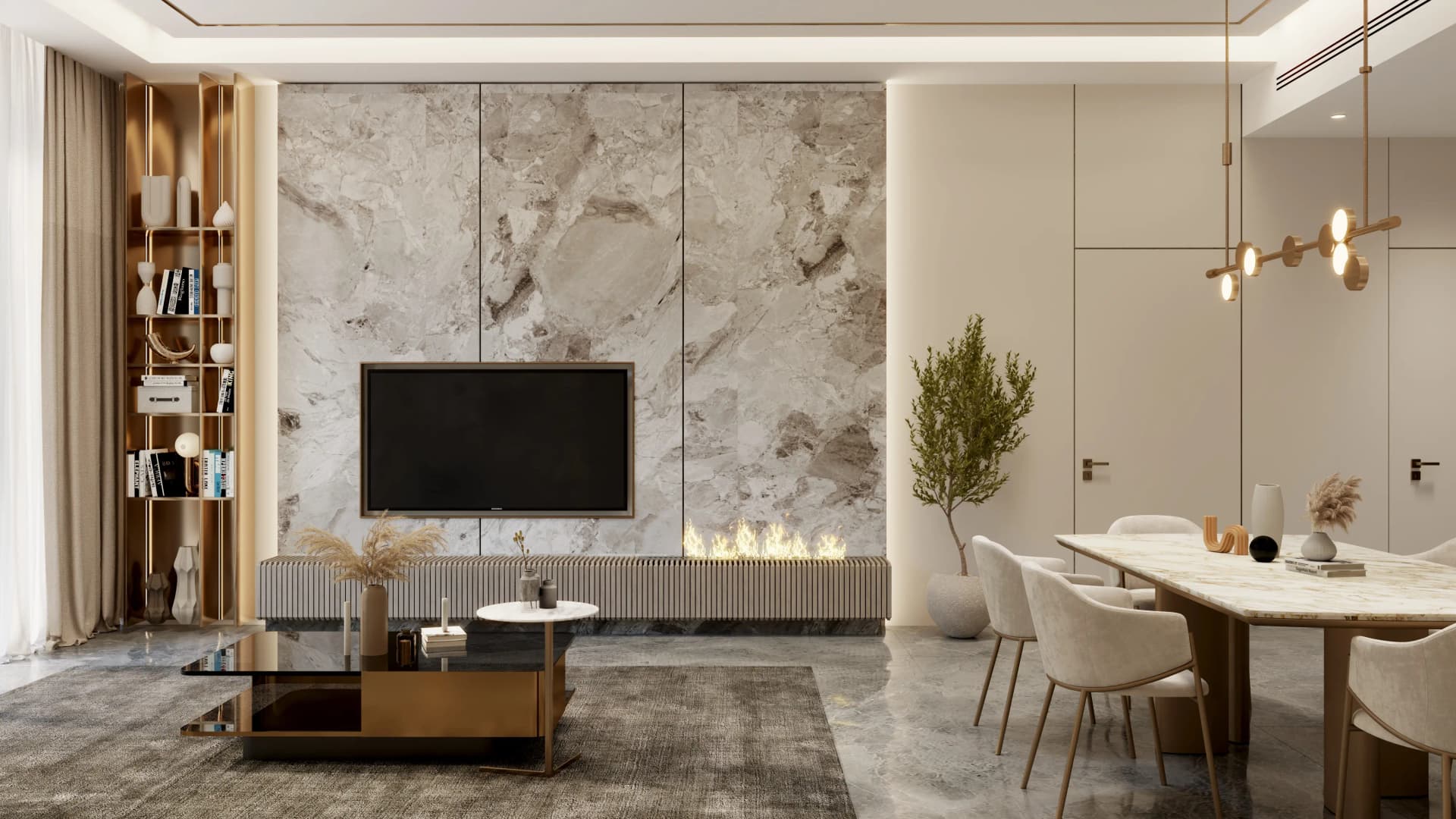 Samana Ocean Crest - Living Room Interior | Samana Developers