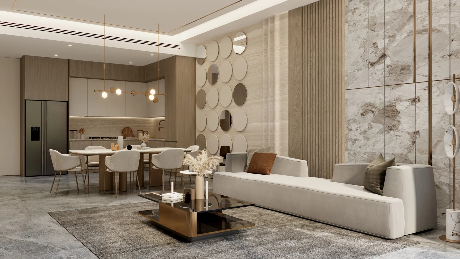Samana Ocean Crest - Living Room Interior | Samana Developers