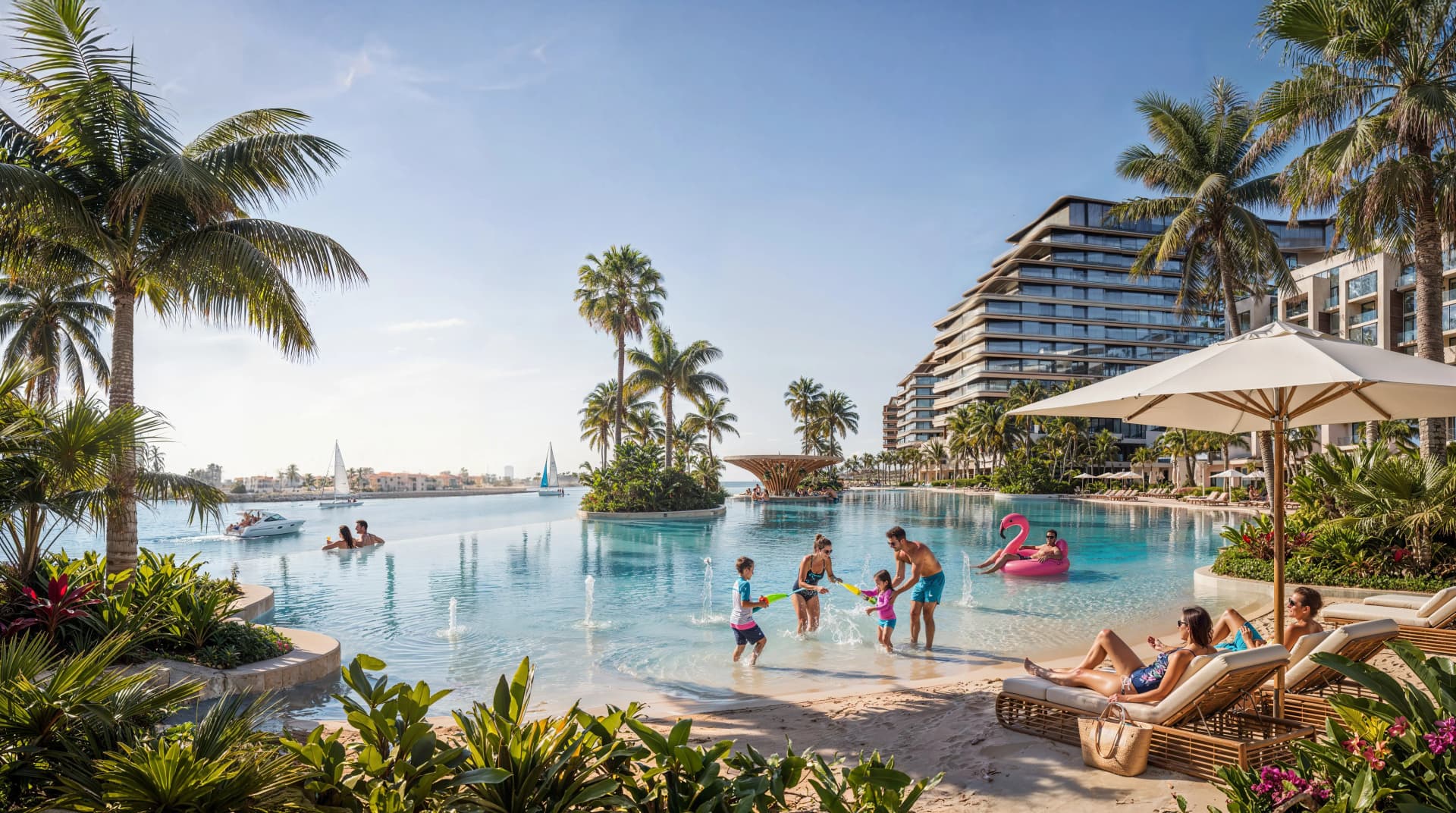 Lagoon pools in the community plan