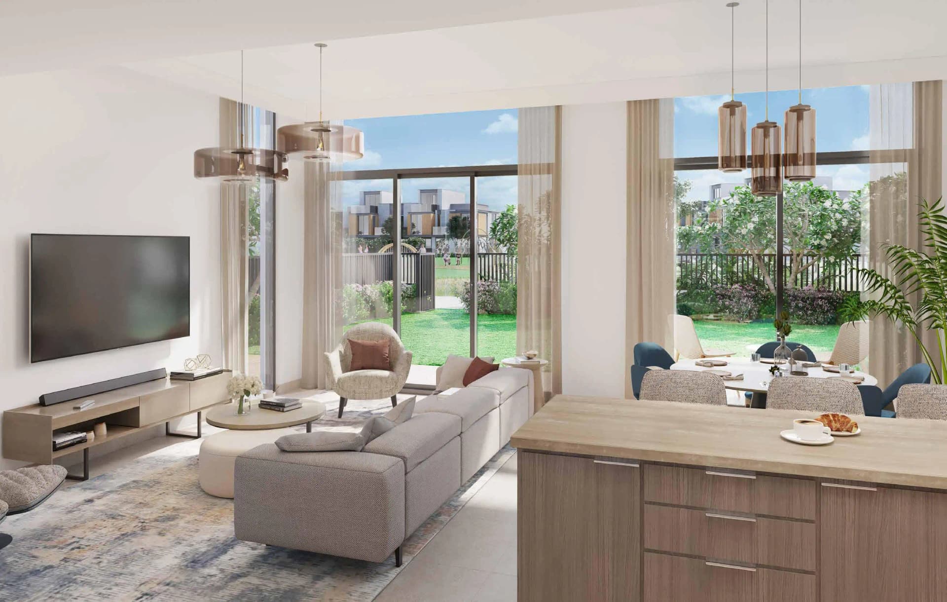 Mudon Al Ranim 8 - Living Room Interior | Dubai Properties