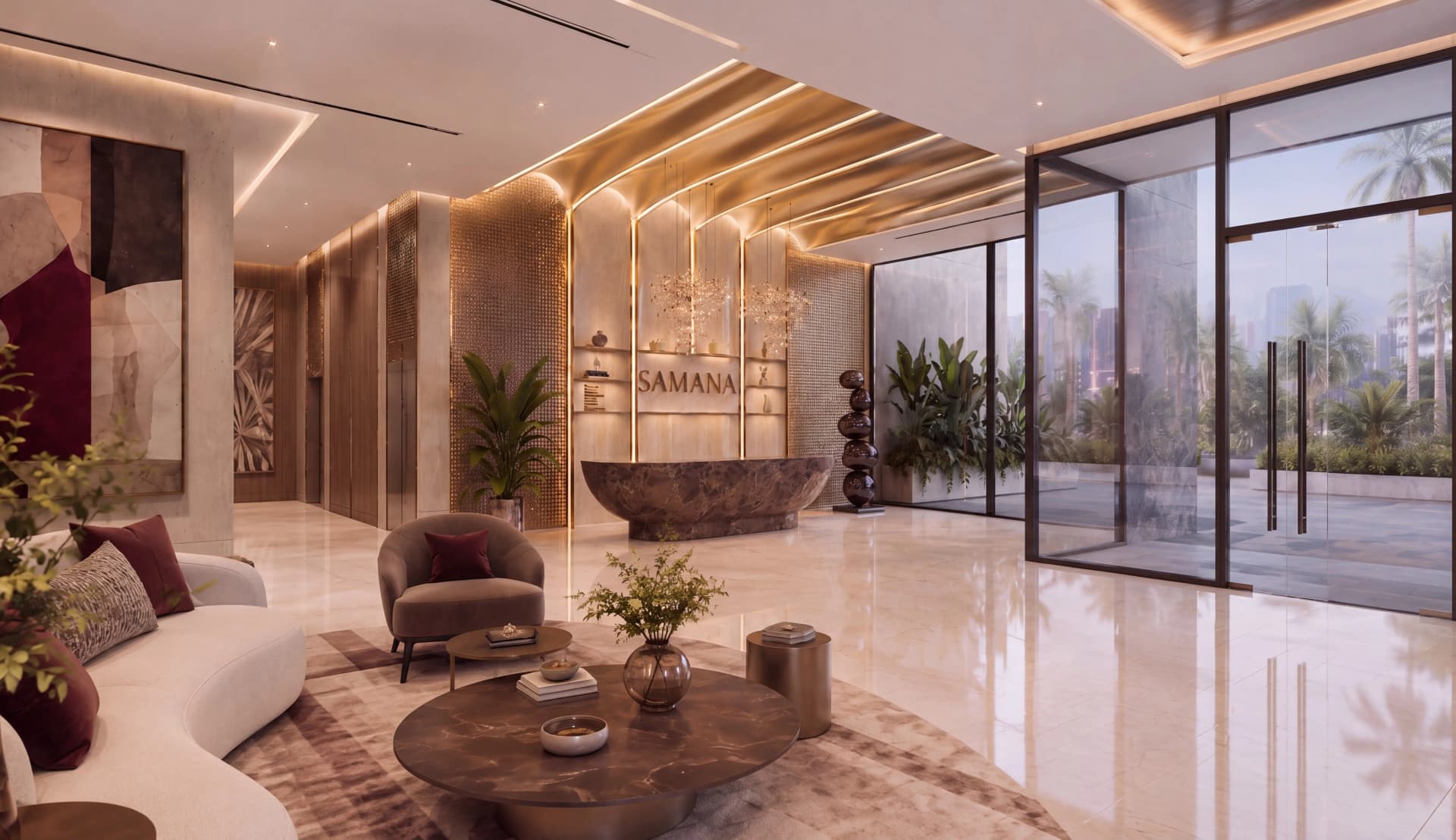 Samana Portside - Lobby Interior | Samana Developers