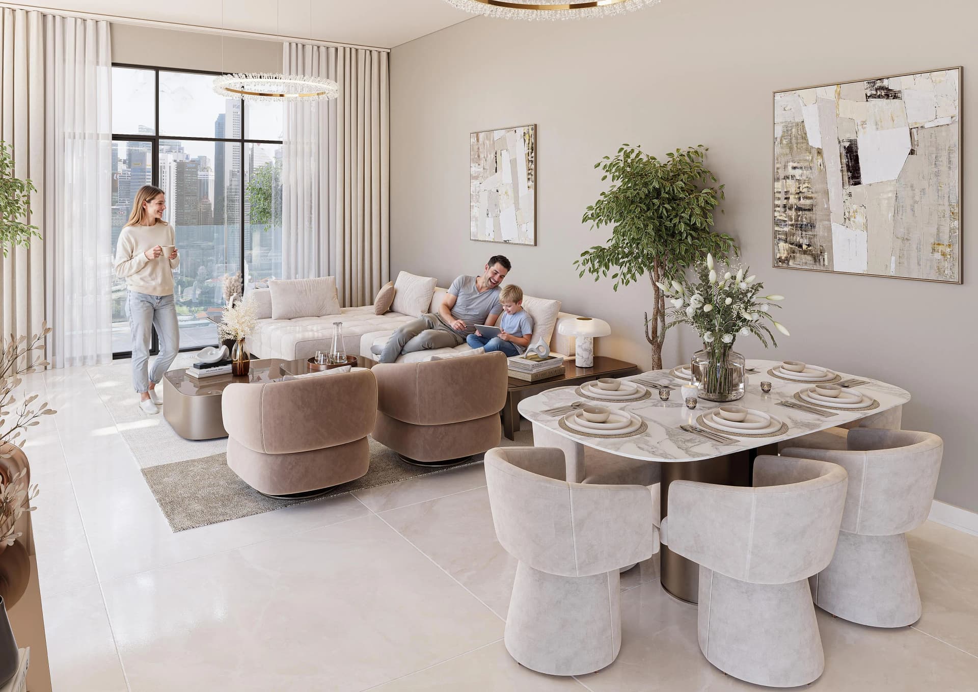 Lily Tower - Living Room Interior | Tiger Group